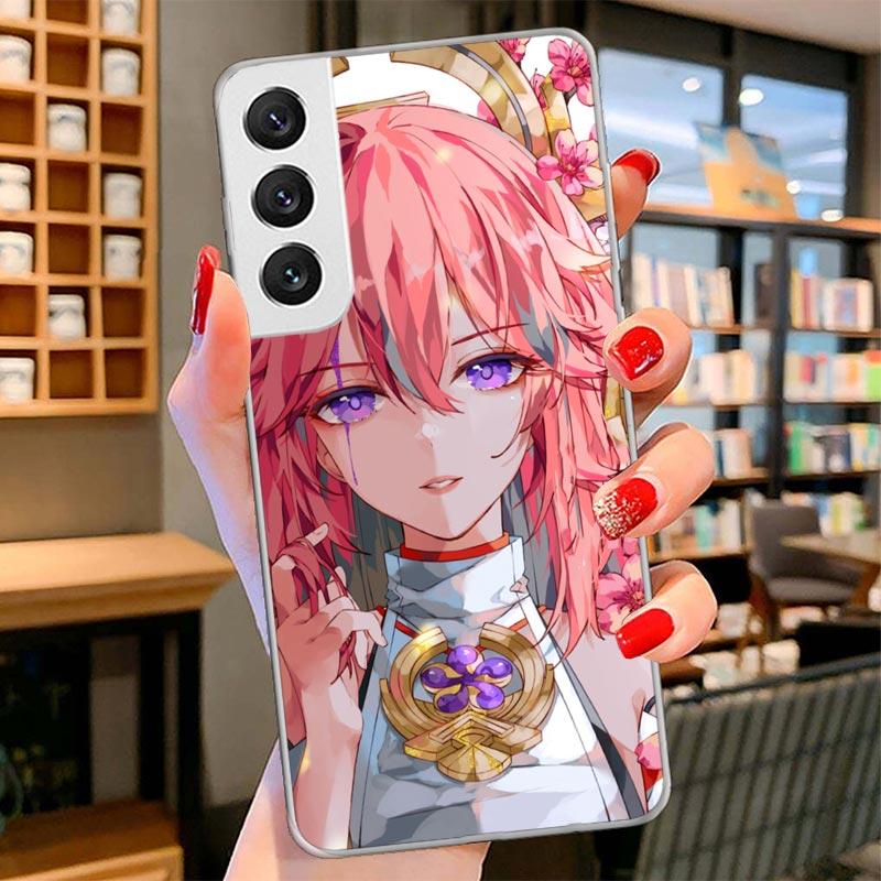 Genshin Impact Raiden Shogun Baal Cover Phone Case For Samsung Galaxy S26 S25 Edge S24 Ultra S23 S22 Plus S21 S20 FE Soft Fundas