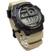 Casio World Time Digital Men's Watch AE-1000W-5AV Black Green Color Overseas Model