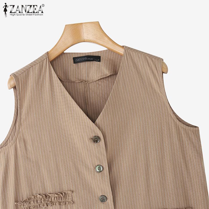 ZANZEA Women Casual V-Neck Summer Sleeveless Vest Tops