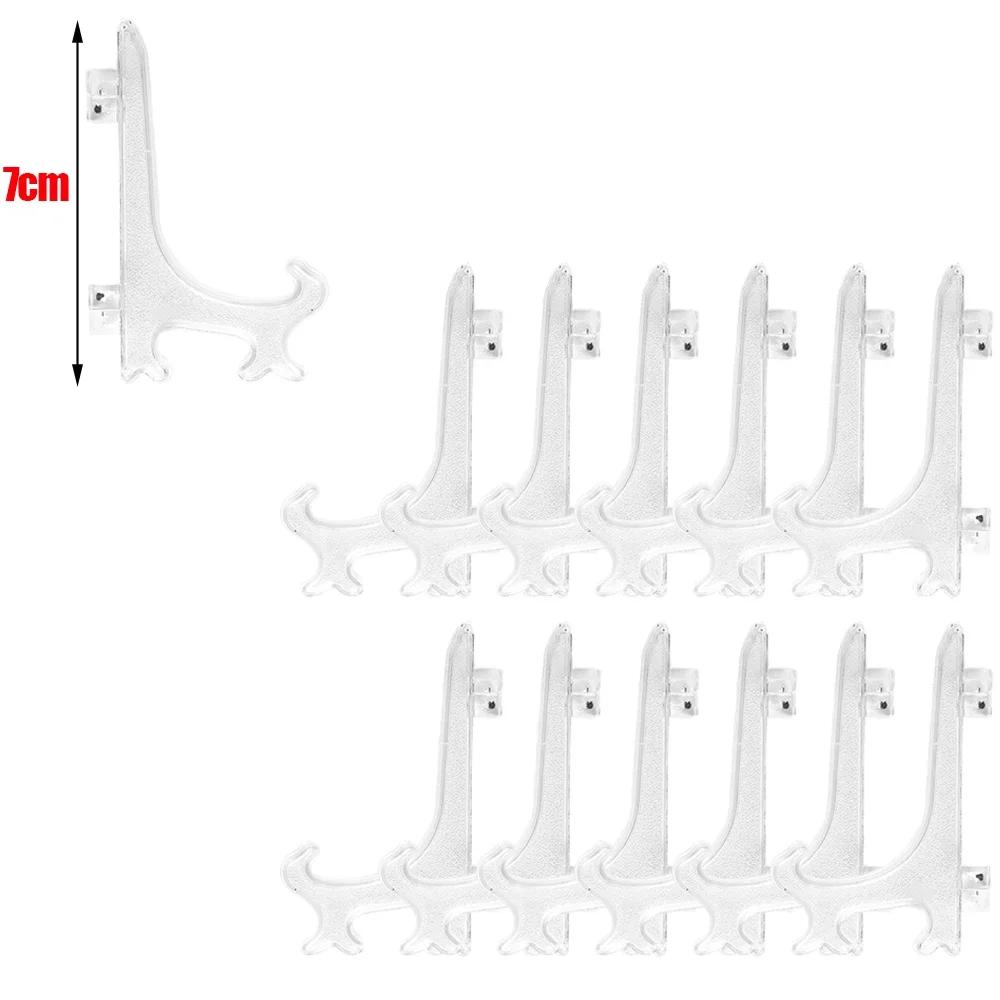 

Clear Plastic Acrylic Easels Table Top Plate Holder Dish Bowl Racks Photos Picture Frame Folding Stand Storage Home Decoration 1PC