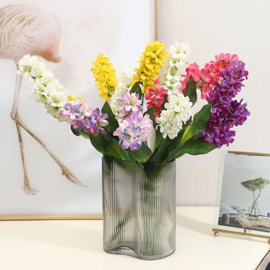 Flores de Jacinto Artificiais 19" Galho de Jacinto Falso Toque Real para Vaso Decoração de Casamento Casa Jardim Escritório