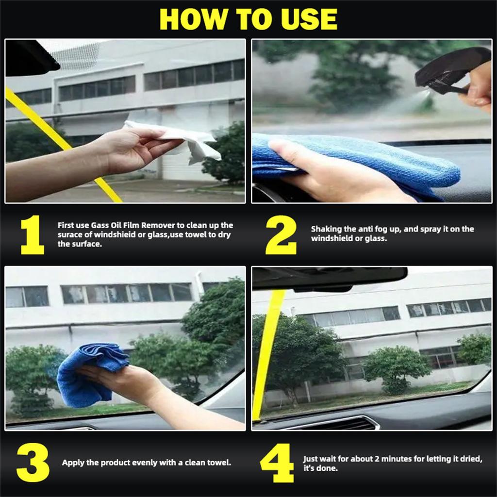 Windshield Clear Spray - Car Glass Defogger, Window -Fog Agent For Car Interior, Instant Visibility Enhancer, -Fog Solution, Long-Lasting Clear 100ML