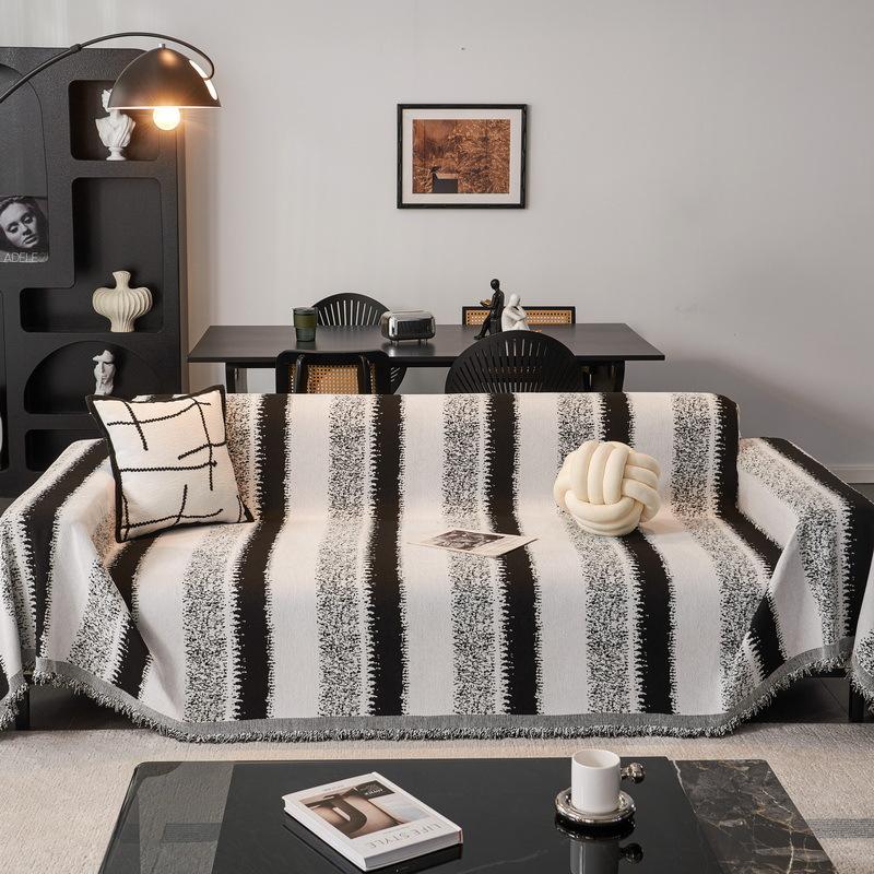 Sofabezug Stoff Verdickt Vollständig Bedeckt Vier Jahreszeiten Schlicht und Leichter Luxus Hochwertiges Kissen Gerade Reihe Bezug Überwurf Handtuch Universell