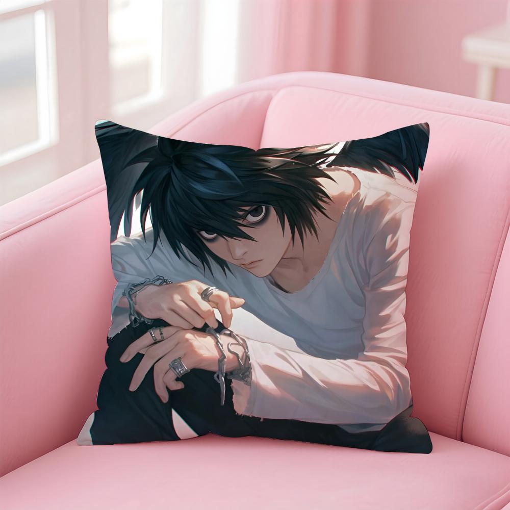 Misa Amane D-Death Notes Pillow Case Anti-Dustmite Pillowcase Invisible Zipper Silky Short Plush Sofa Cushion Cover