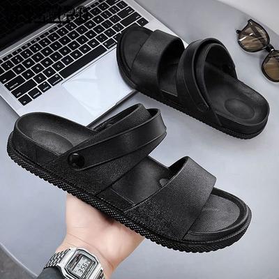 Herren Sommermode Zweiteilige Hausschuhe Strand Flip-Flops Männer Tragen Leichte Sandalen Draußen Einfarbig Flache Ferse