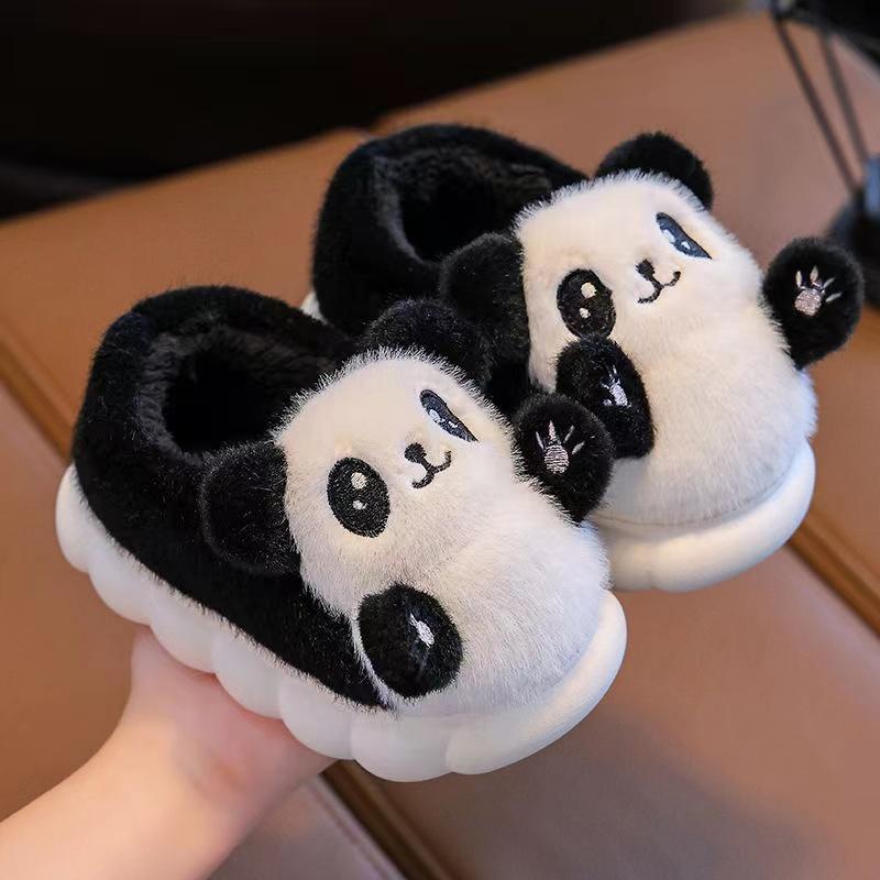 

New Cute Children s Cartoon Panda Winter Slippers Comfortable Warm Cotton Shoes Boys Girls Indoor Home Fluffy Slippers 38-39 Inner 24 CM