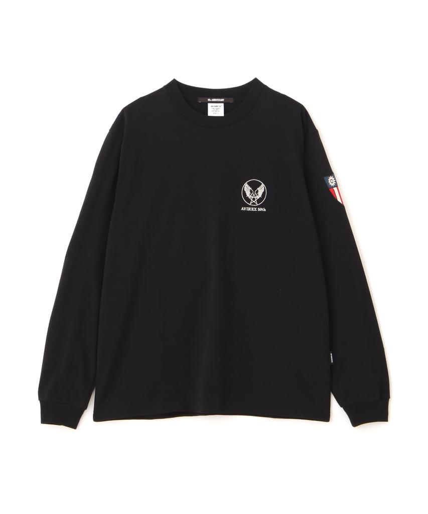 AVIREX EMB FLYING TIGER L/S T-SHIRT Black