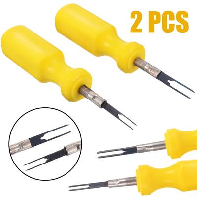 2x Car Plug Terminal Removal Tool Key Pin Extractor Puller 2mm 3mm Electrical Wire Connector With Handle Auto Repair Tool