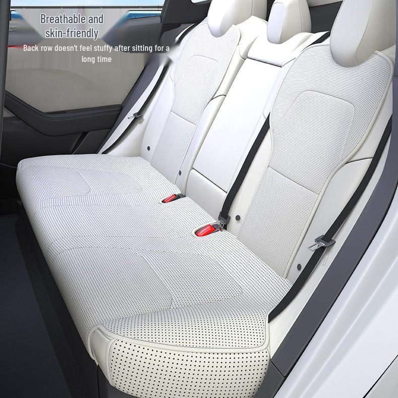 Tesla Model Y Seat Cushion Protector - Napa Leather, Breathable, Ventilated