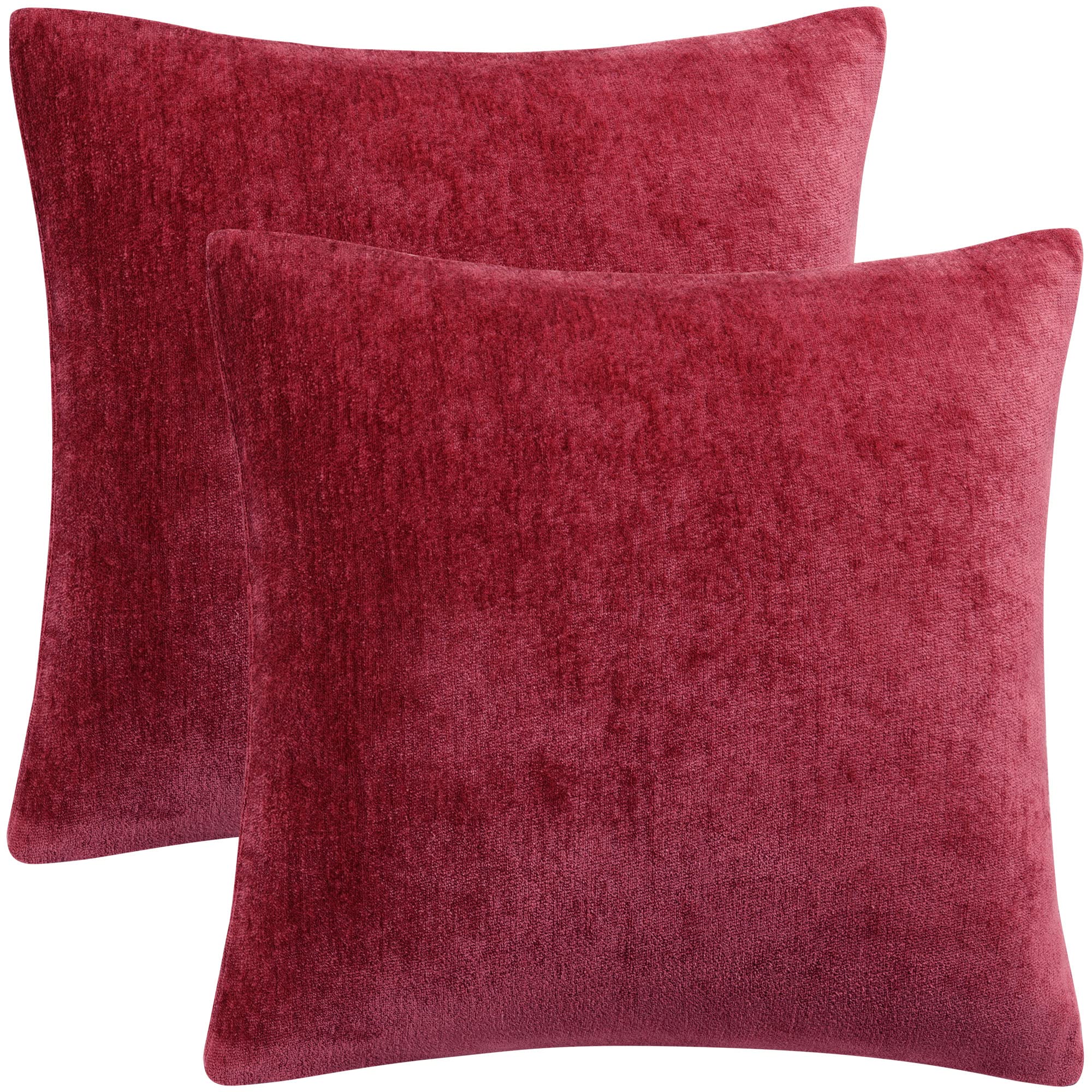 PiccoCasa Cushion Covers Chenille Set of 2 Water-Repellent Scandinavian Style Stylish Hidden Zipper Sofa Back Cover Decorative Square Pillowca 4490₽