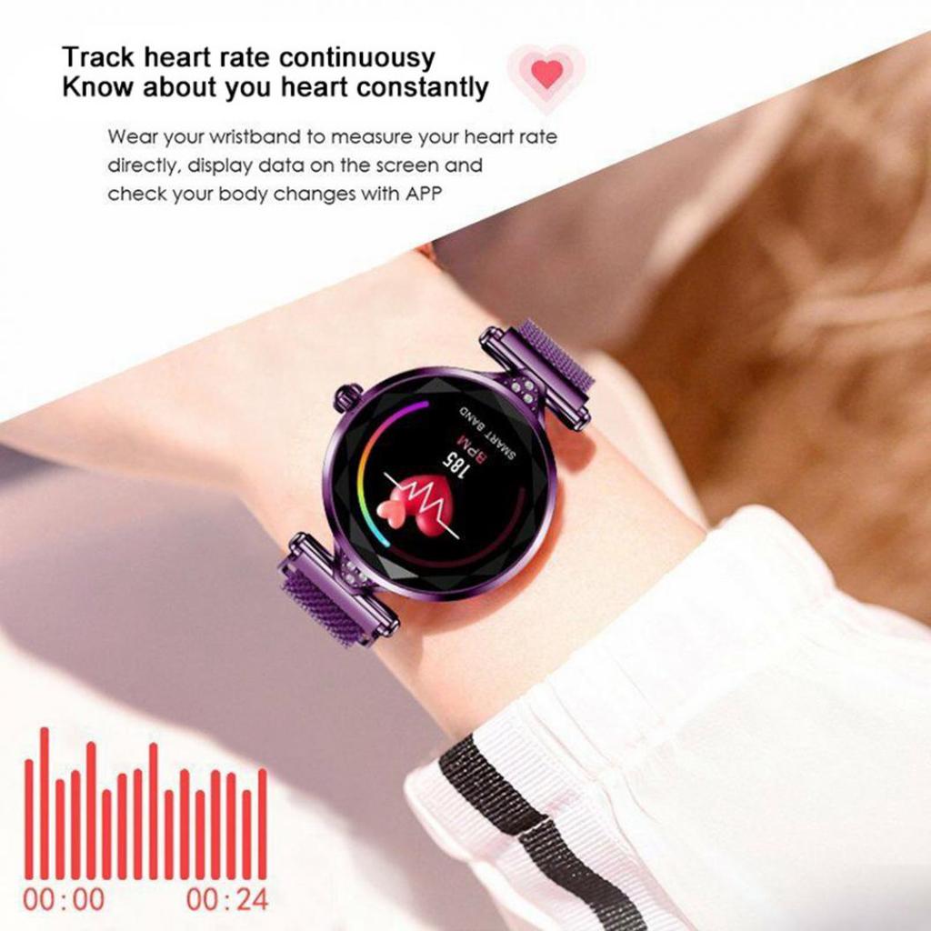 Esfera redonda Banda de malla metálica Frecuencia cardíaca Alarma de  presión arterial Mujeres Pulsera inteligente comprar a buen precio —  entrega gratuita, reseñas reales con fotos — Joom
