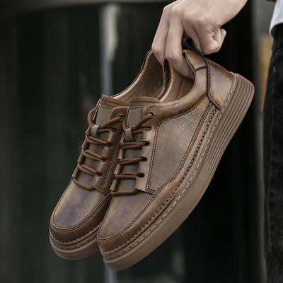 Fashion Genuine Leather Man Sneakers Handmade Men Casual Shoes Luxury Leisure Skate Footwear Formal Dress Oxfords Shoes Tenis Masculino