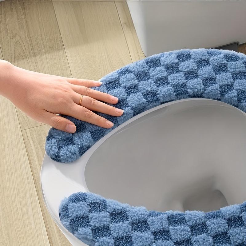 Thick Washable Toilet Seat Cushion with - Soft Plush Toilet Lid Cover,Non-Slip Ring for s &,All-Season Bathroom Pad (Over Rim)