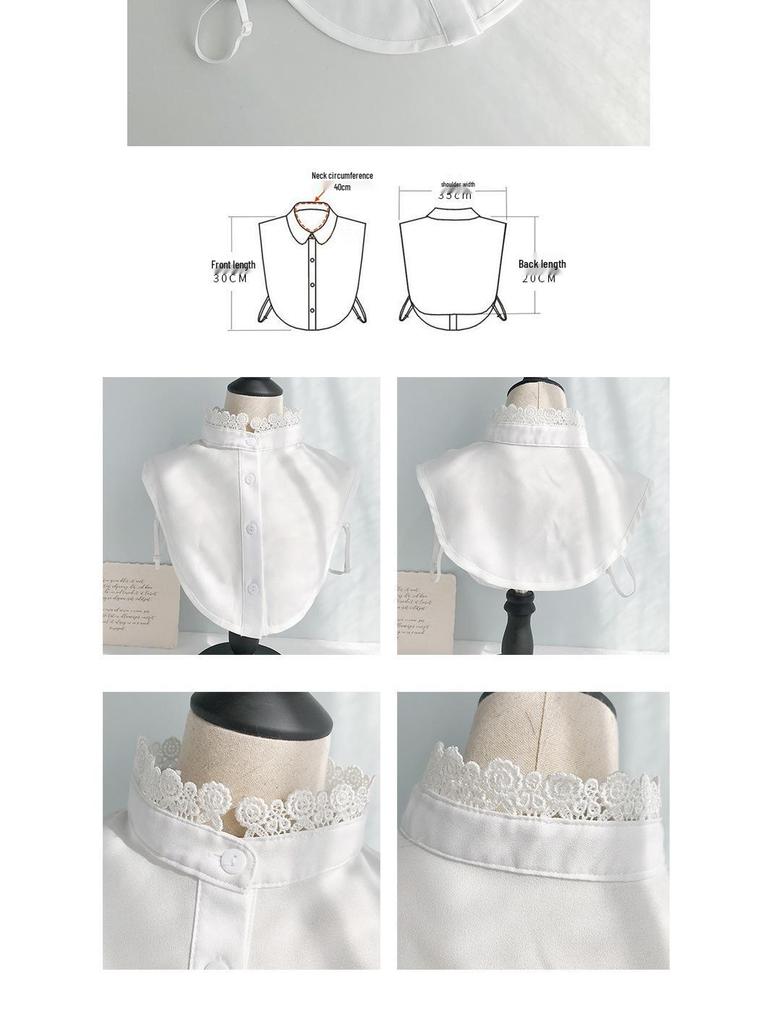 Women's Versatile White Lace Fake Shirt Collar for Spring and Autumn