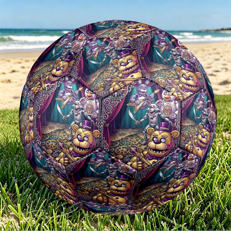 Five Nights at Freddy's Print Size 5 Soccer Ball, PU Wear Resistant Football for Match Training and Daily Practice, Birthday Gift for Soccer Fans