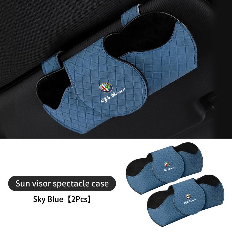 For Alfa Romeo Car Interior Glasses Clip Sun Visor Sunglasses Holder 159 Giulietta Giulia 147 Mito 156 159 166 GT Stelvio