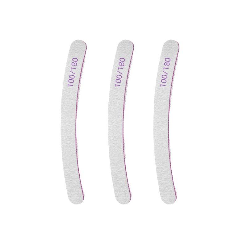 New Nail File Bufer 100/180 Grit Half Moon Nails Files Sanding Grinding Double Side Sandpaper Nail Manicure Tool ZJC04