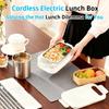 Kabellose elektrische Lunchbox für Erwachsene, 1L wiederaufladbare beheizbare Lunchbox mit Timer, Auto-Speisenwärmer und tragbarer Heiz-Speisenwärmer Lunchboxen