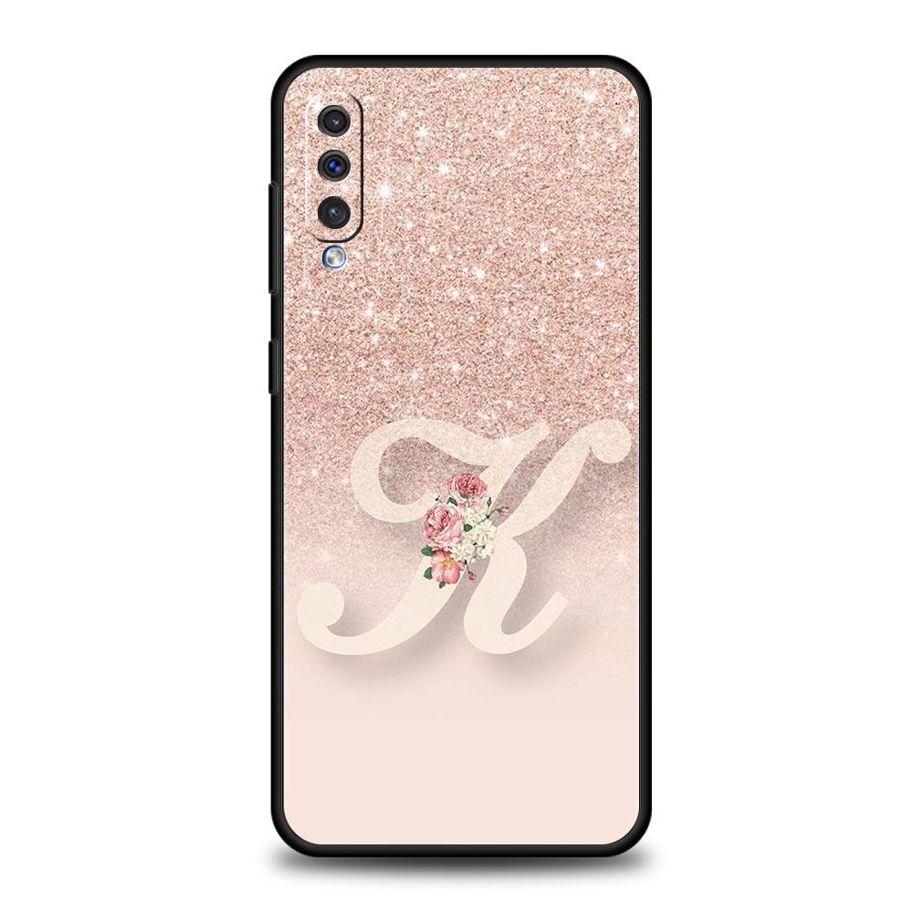 Letter Pink Shiny Phone Case For Samsung Galaxy A56 A36 A26 A34 A17 A16 A06 A14 A12 A54 A72 A24 A22 A20e A52 A50 A40 A32 Cover