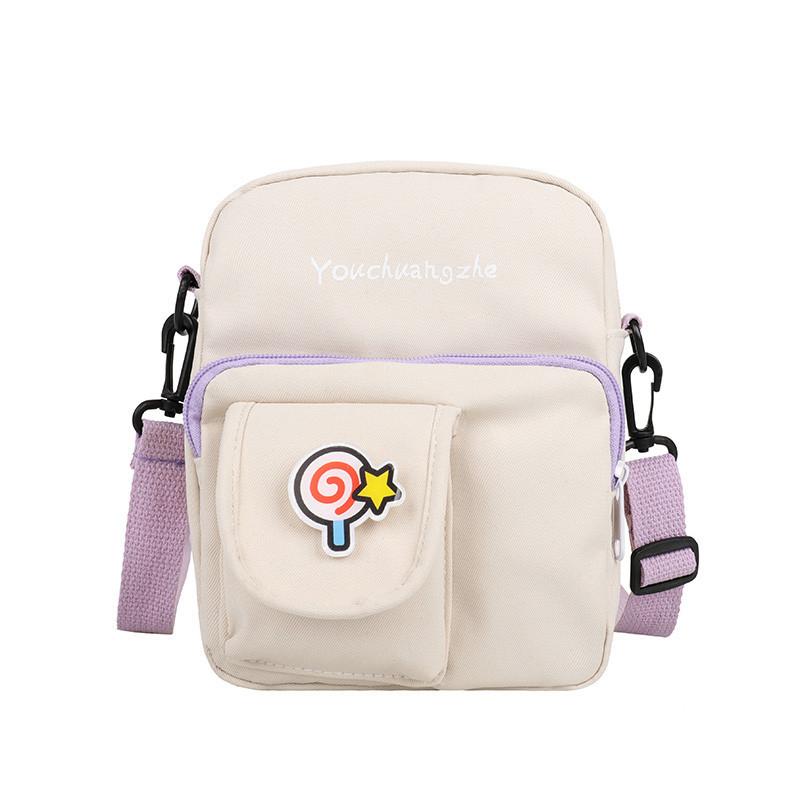 IELGY Nylon zipper Ins Cute Korean Pink Japanese Harajuku Messenger Bag Shoulder