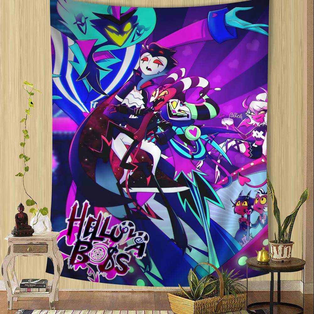 HHelluva Boss Colorful Tapestry Wall Hanging Home Decoration hippie bohemian decoration divination Wall Art Decor