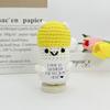 Funny Positive Crochet Cow Doll Desktop Ornament Handmade Cheer Emotional Support Positive Cow with Card Home Party Decoration