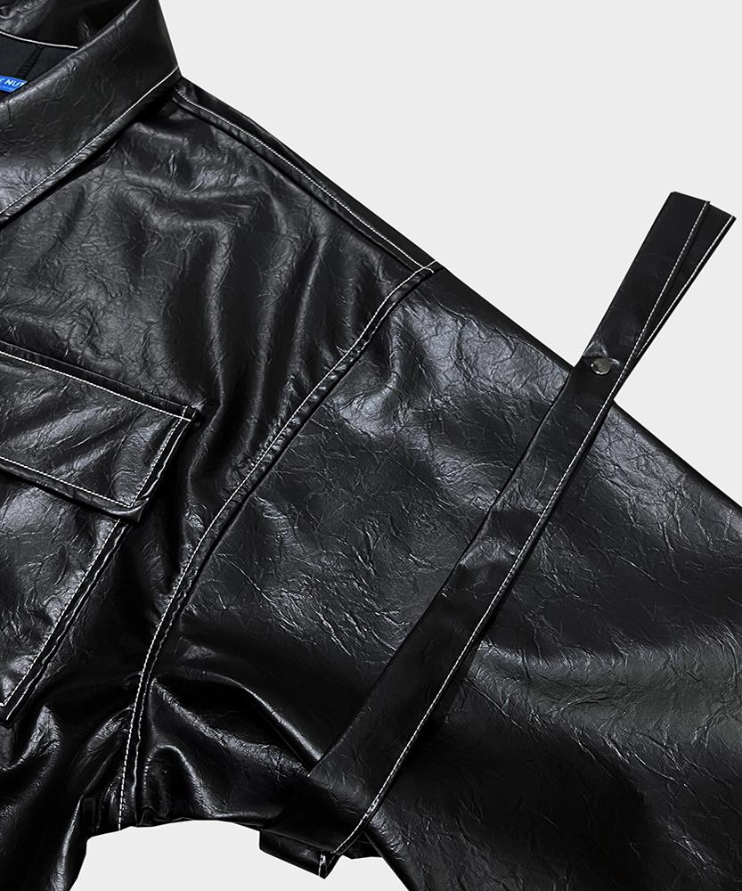 Nainneoscheu Glossy Strap Shirt_Black