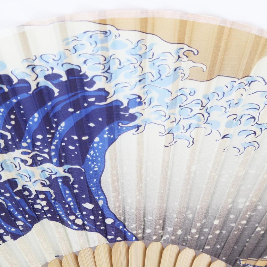 Folding Fan for Men and Bamboo Japanese Japanese Fireworks New Japanese Japanese Kabuki Set Fan The Great Wave Off [TOuWA] Women, Frame, Pattern,