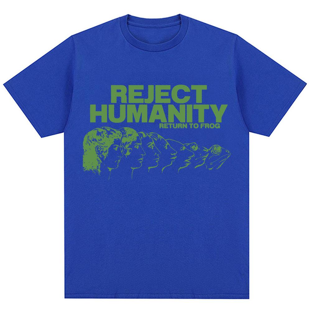 Lehne die Menschheit ab, kehre zum Frosch zurück Lustiges Meme T-Shirt Humor Modedesign Männer Frauen T-Shirts Animorphs Evolution Lockere Baumwoll-Tees