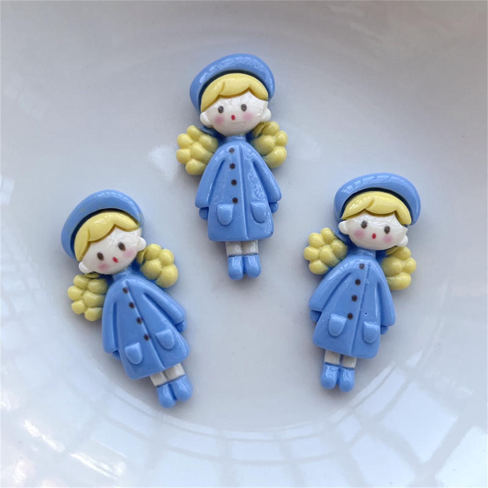 

5 шт. 35 мм большая мультяшная красавица девушка кавайи плоская задняя часть смолы принцесса DIY украшенная шпилька для волос скрапбукинг One Size синий