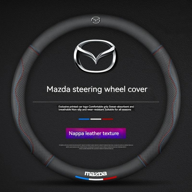 2025 Heiß Für Mazda 3 5 6 SKYACTIV Axela Atenza CX30 CX5 CX8 CX9 MX5 RX8 RX7 BT50 Kohlefaser Leder Auto Lenkradabdeckung Ac