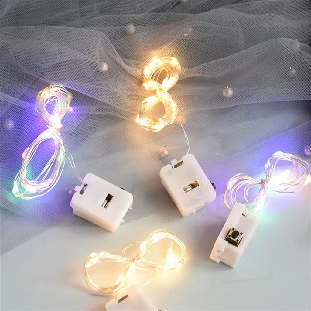 LED Copper Wire Birthday Cake String Light Decoration,Flashing Fairy Warm White/Colorful Garland Lights/Wedding Gift Box Party