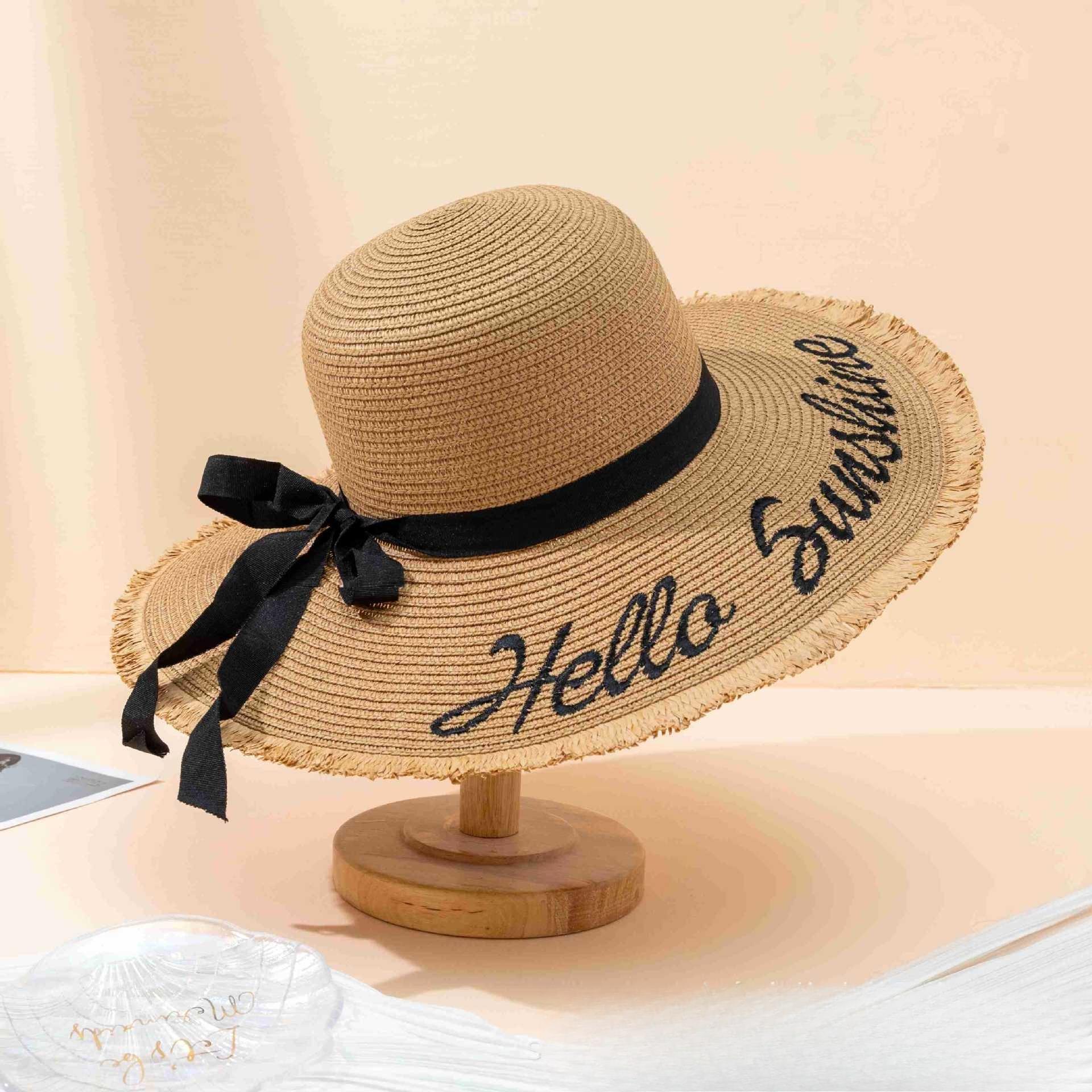 

1pc Summer Floppy Beach Hats for Women,Bridal Party Bachelorette Party Sun Hat Wide Brim UV Protect Wed Bridesmaid for Tralve One Size хаки