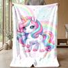 Rainbow Unicorn Theme blanket Lightweight Warm Flannel Blanket Decorative Throw Blanket for Home Decoration