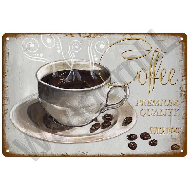 Letrero de Metal Decoración Retro Café Vintage Letrero de Lata Placa Placa de Metal Arte de Pared Pósters Para Cocina Bar Cafetería Habitación Pintura de Hierro Retro