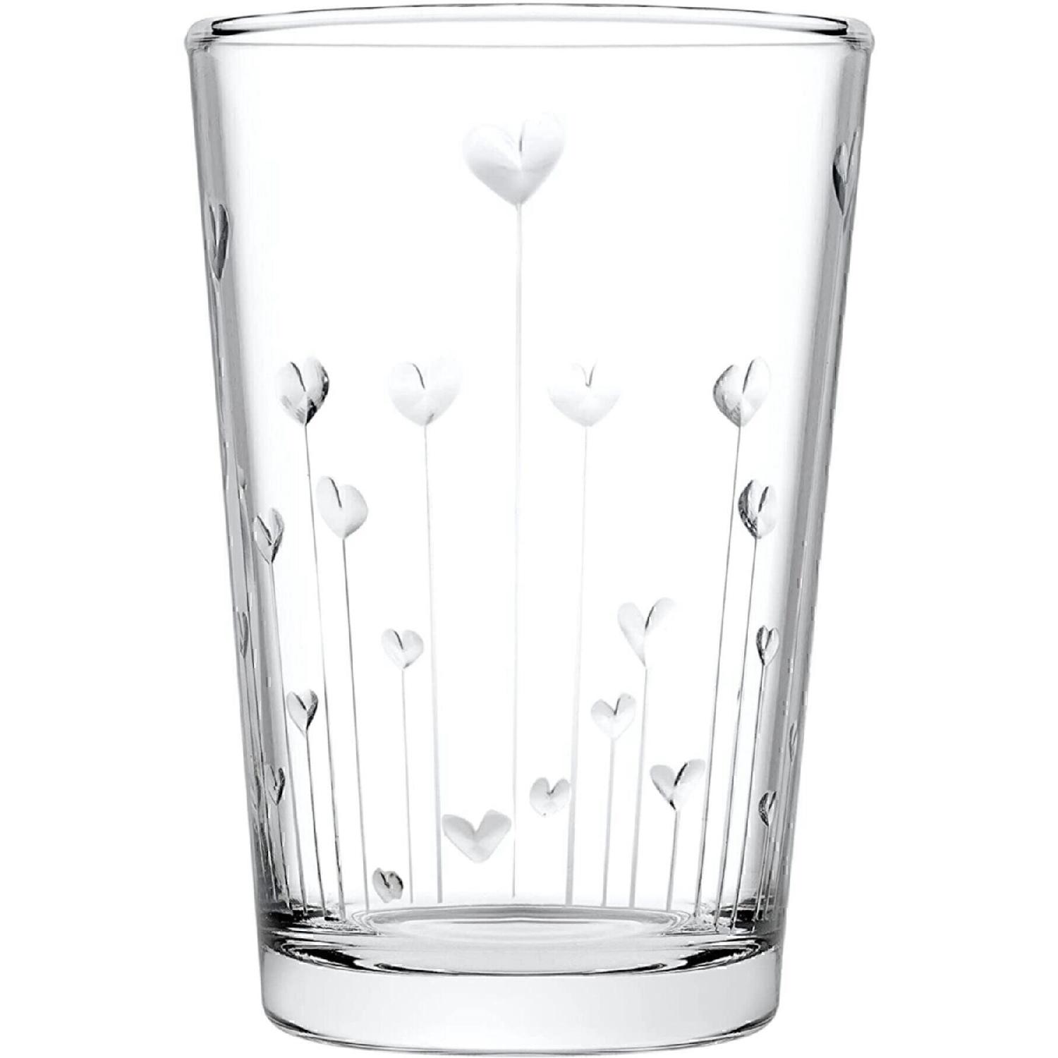 

520142 Water Glass Heartbeat Set Of 6 чистый