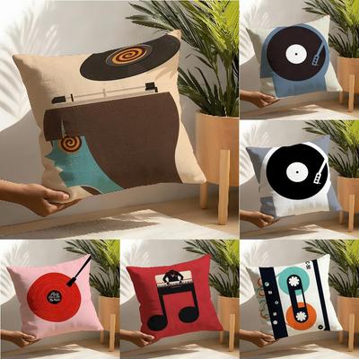 Simple Stylish Music Record Design Pillow Case Home Living Room Decoration Linen Pillowcover Pillow Cases Cushion Cover