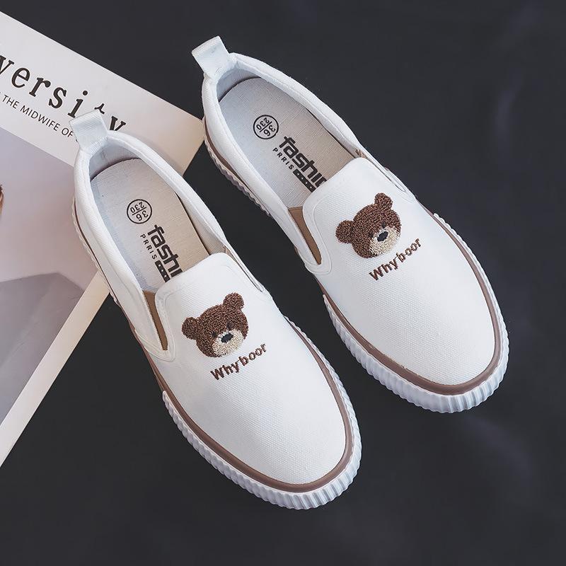 Nouveaux Mocassins pour Femmes Chaussures en Toile Décontractées Respirantes Chaussures Plates pour Femmes Baskets Antidérapantes