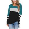 Fashion Women's Patchwork Round Neck Long Sleeve Loose And Comfortable Top