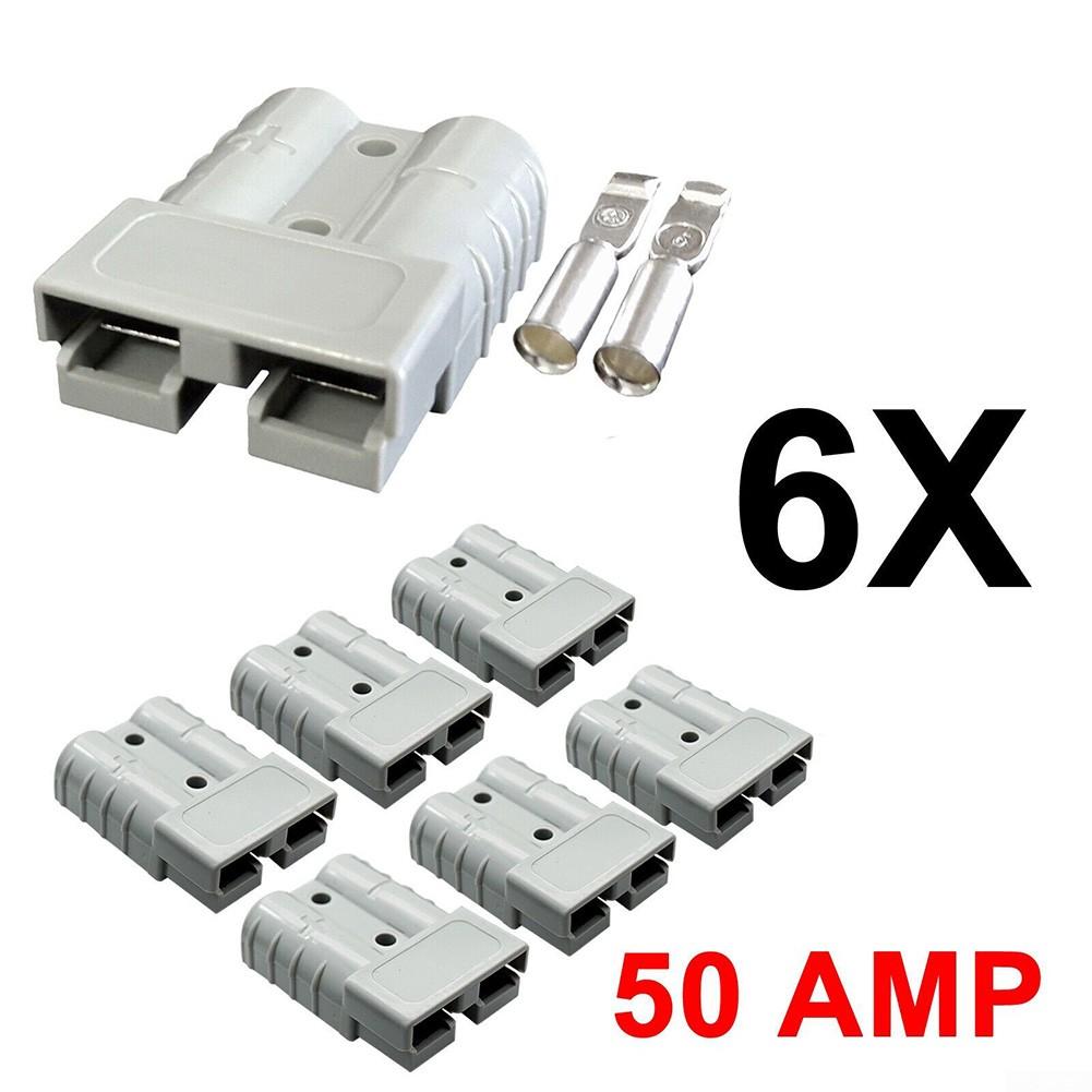 For Anderson Style Plug Connectors for Solar Caravan 6AWG 50AMP Pack of 6