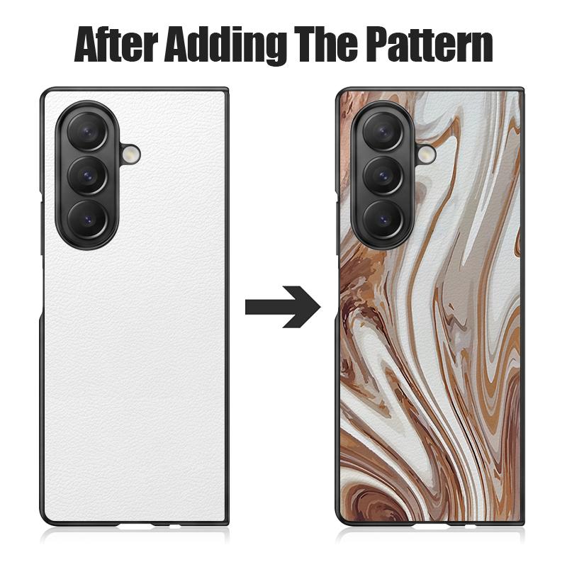 Watercolor Marble Case For Samsung Galaxy Z Fold 8 Ultra 7 6 5 Fold8 Fold7 Fold6 Luxury Leather Skin Hard Folding Phone Cover