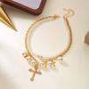Cross Pendant Necklace Set With Faux Pearl Geometric Design For Women Winter 2025