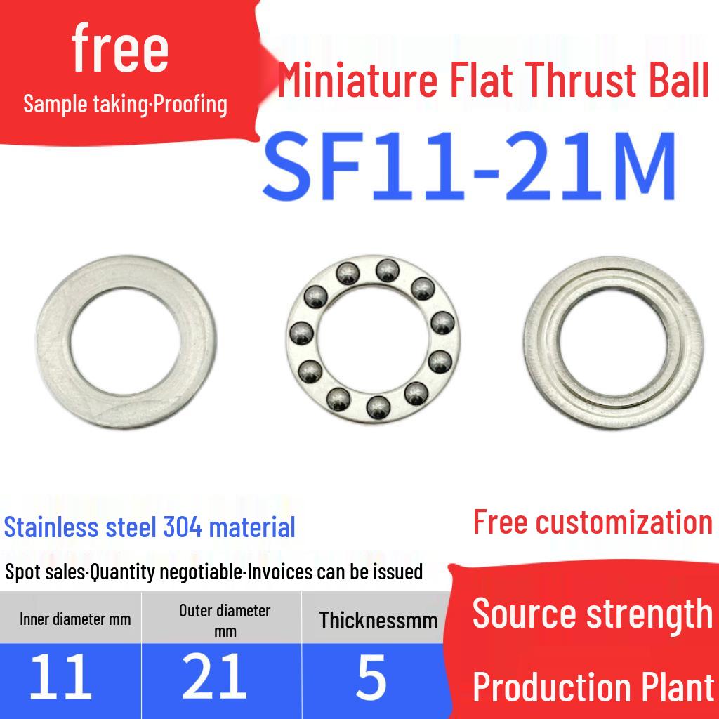 Stainless Steel 304 Miniature Thrust Ball Bearings (ID 2-12mm)