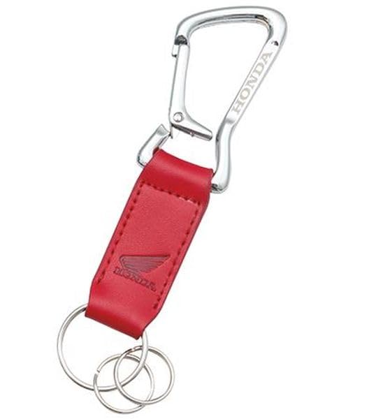 Honda Leather Carabiner Keychain Red 0SYTN-69F-RF