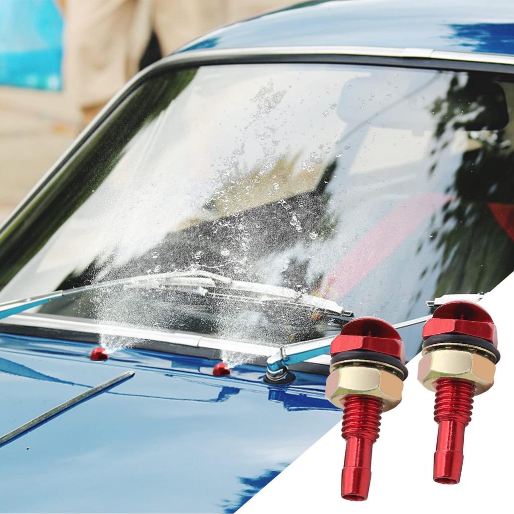 Ygmylandbb Dysza spryskiwacza, Dysza spryskiwacza szyby, , Narzędzie czyszczące, Stop aluminium, Czerwony, Zestaw 2 szt.
