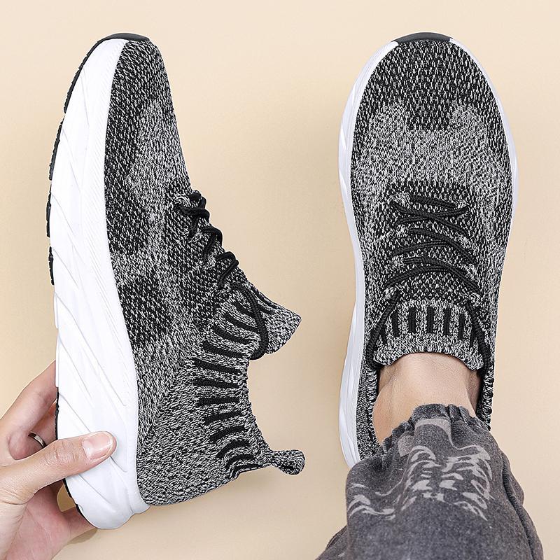 New large size fly-woven couple casual sneakers breathable, light and lazy 36