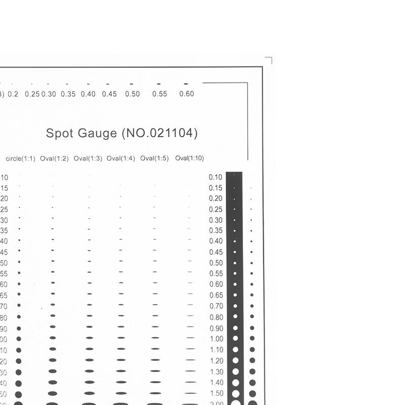 1/2Pcs Spot Gauge Comparison Card Ruler Point Dot Line Gauge Scratched Area Circle Ellipse Diameter Width Thickness Micrometer