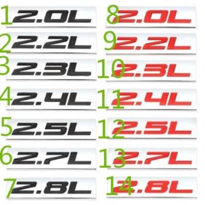 2,0 l 2,3 l 2,4 l 2,5 l 2,8 l naklejki samochodowe znaczek z logo naklejka
