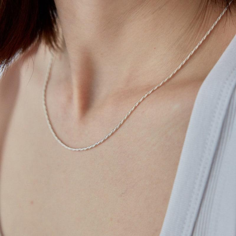 TIERNO N.020/TWIST CHAIN NECKLACE_SILVER