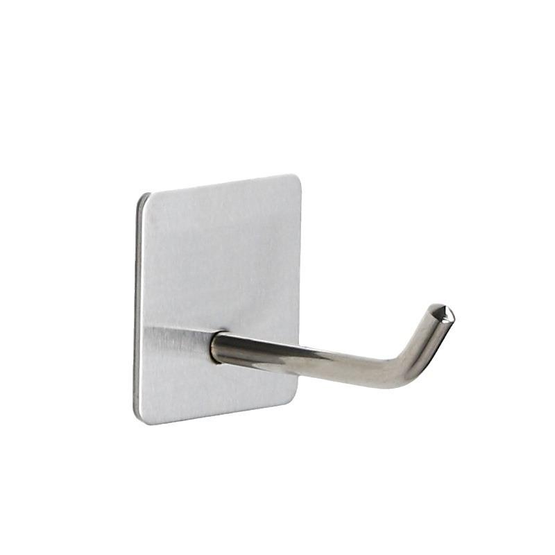 304 Stainless Steel Hooks, No Punching, Bathroom Clothes Hooks, Metal Adhesive Hooks, Bathroom